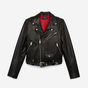 The Kooples Belted Leather Jacket Medium